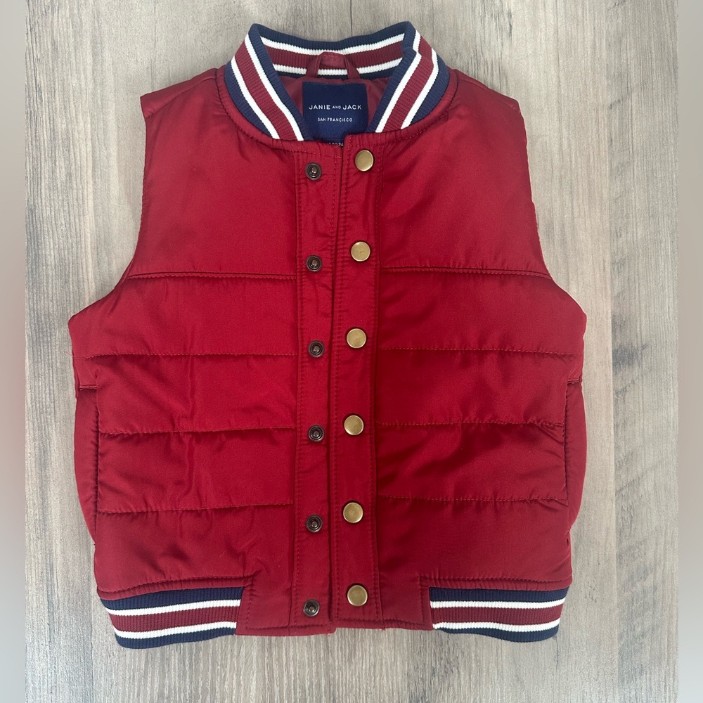 Janie and Jack red button down vest